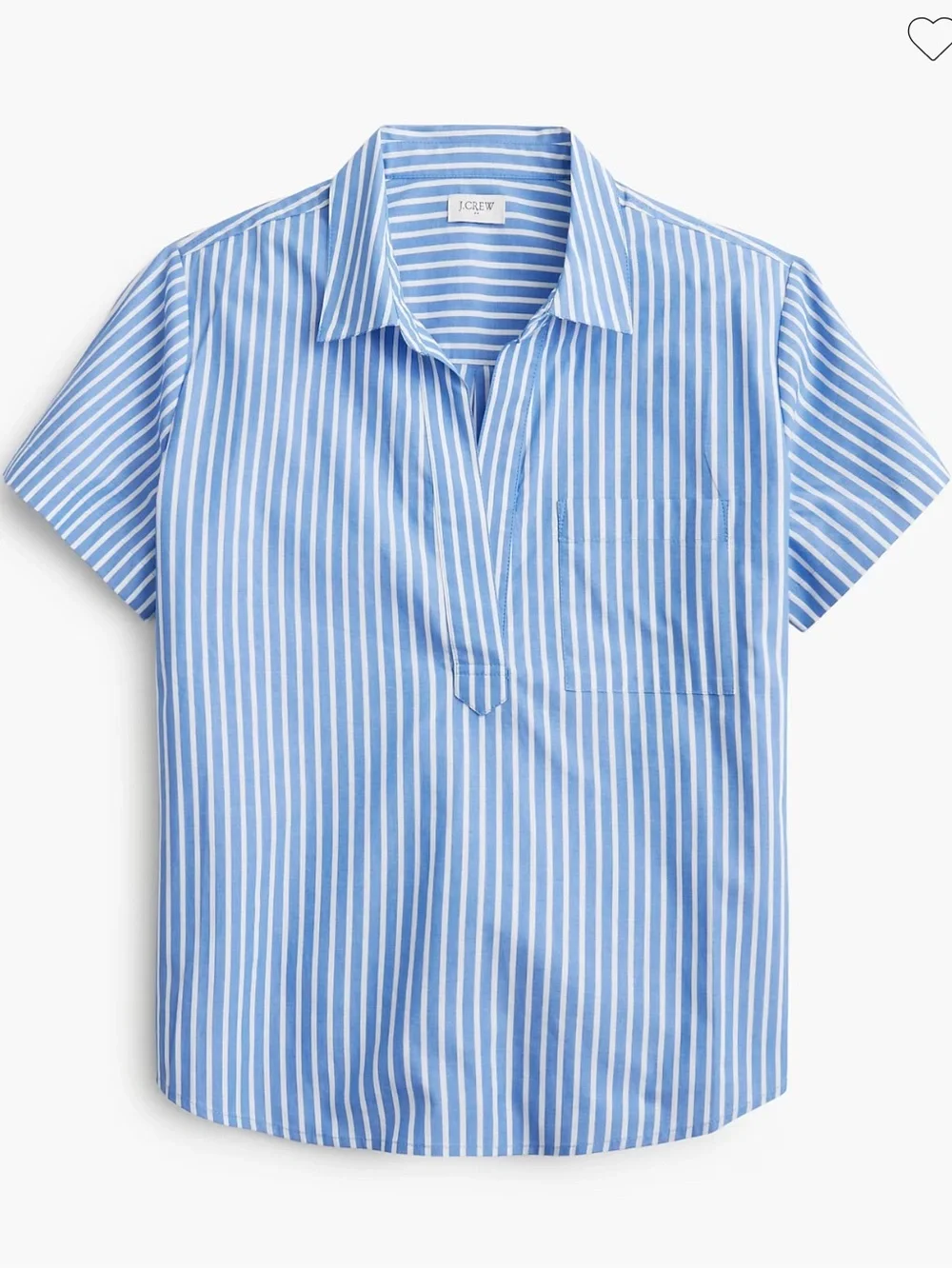 J crew Striped short-sleeve poplin popover top
